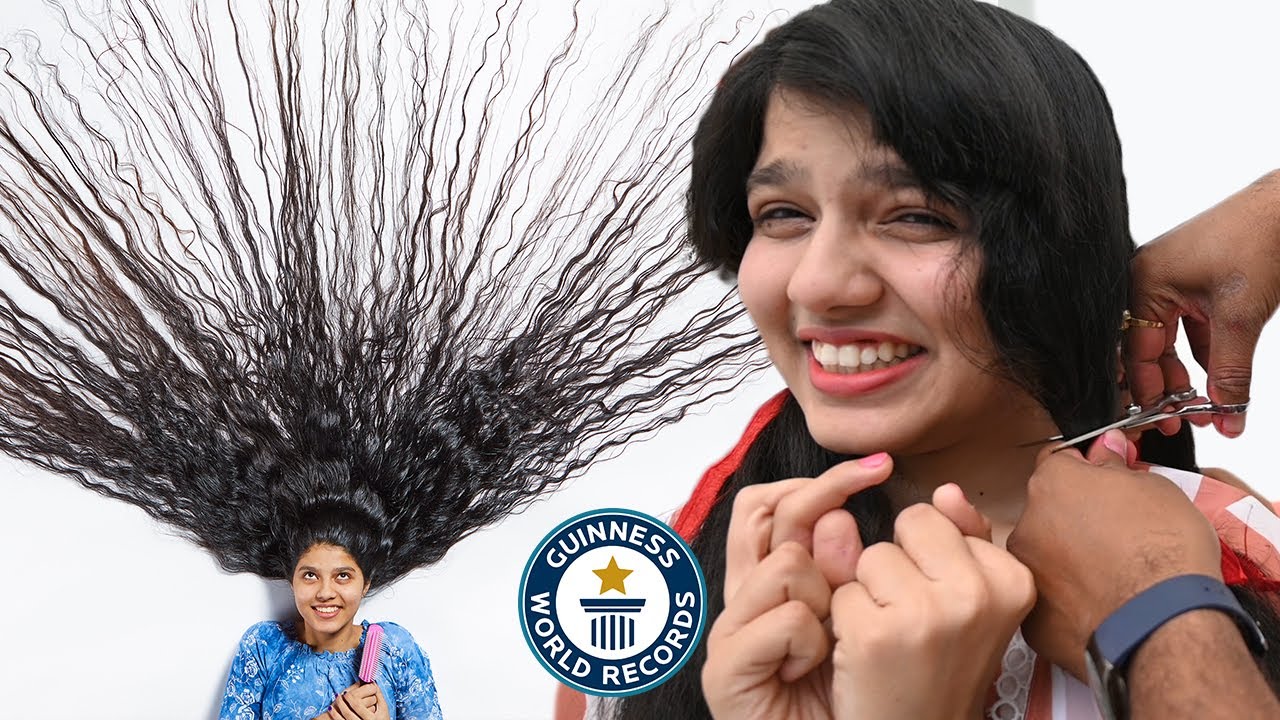 Cutting the world's LONGEST HAIR - Guinness World Records
